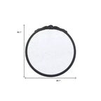 Miroir mural décoratif rond encadré de 76 cm, dessus couronné noir, verre antique