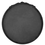 Miroir mural décoratif rond encadré de 76 cm, dessus couronné noir, verre antique