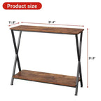 Console étroite à 2 niveaux, Petite table d'appoint avec étagères pour entrée, couloir et salon