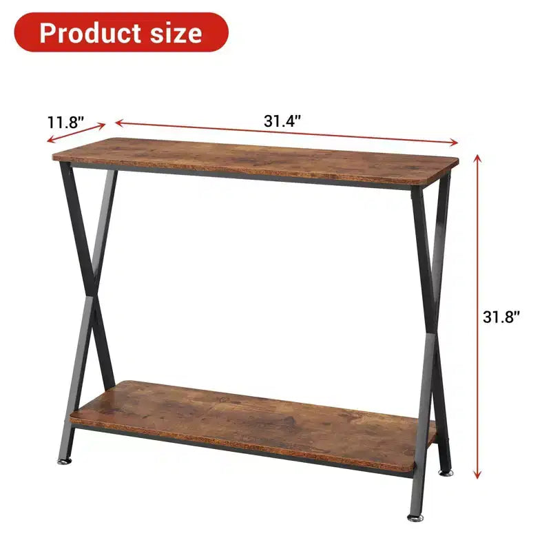 Console étroite à 2 niveaux, Petite table d'appoint avec étagères pour entrée, couloir et salon
