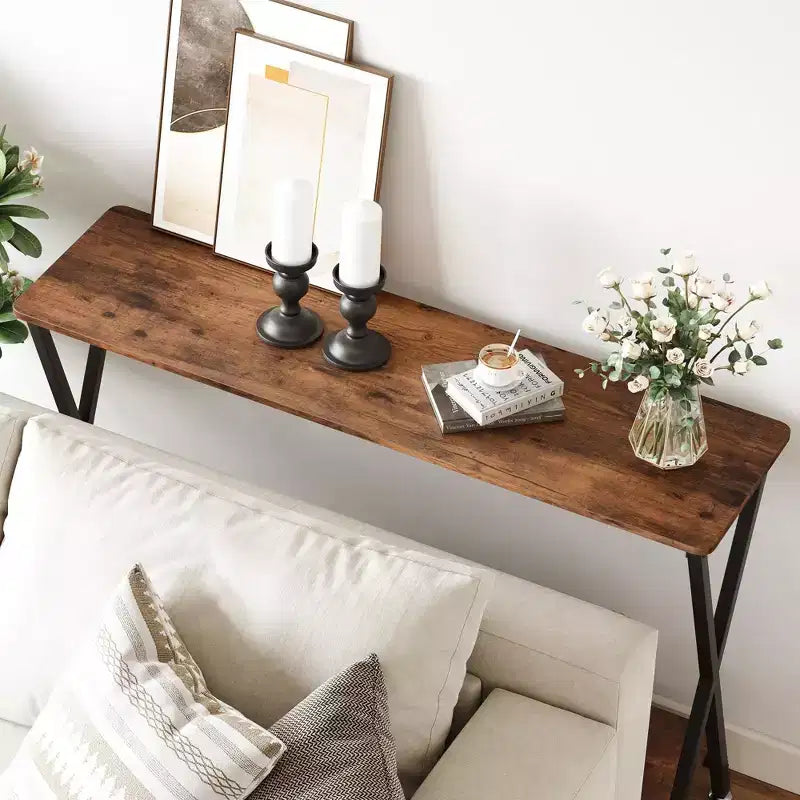 Console étroite à 2 niveaux, Petite table d'appoint avec étagères pour entrée, couloir et salon