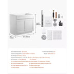 Meuble bas d'évier Shaker non assemblé de 36 po, blanc, prêt à assembler, 36L x 24P x 34.5H