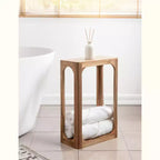 Table d'appoint en bois fin, design minimaliste, profil étroit, table d'appoint pour salon et chambre