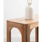 Table d'appoint en bois fin, design minimaliste, profil étroit, table d'appoint pour salon et chambre