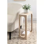 Table d'appoint en bois fin, design minimaliste, profil étroit, table d'appoint pour salon et chambre
