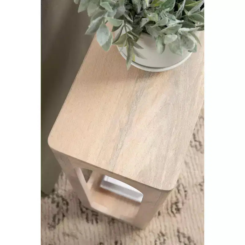 Table d'appoint en bois fin, design minimaliste, profil étroit, table d'appoint pour salon et chambre
