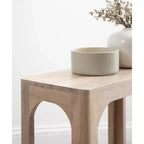Table d'appoint en bois fin, design minimaliste, profil étroit, table d'appoint pour salon et chambre