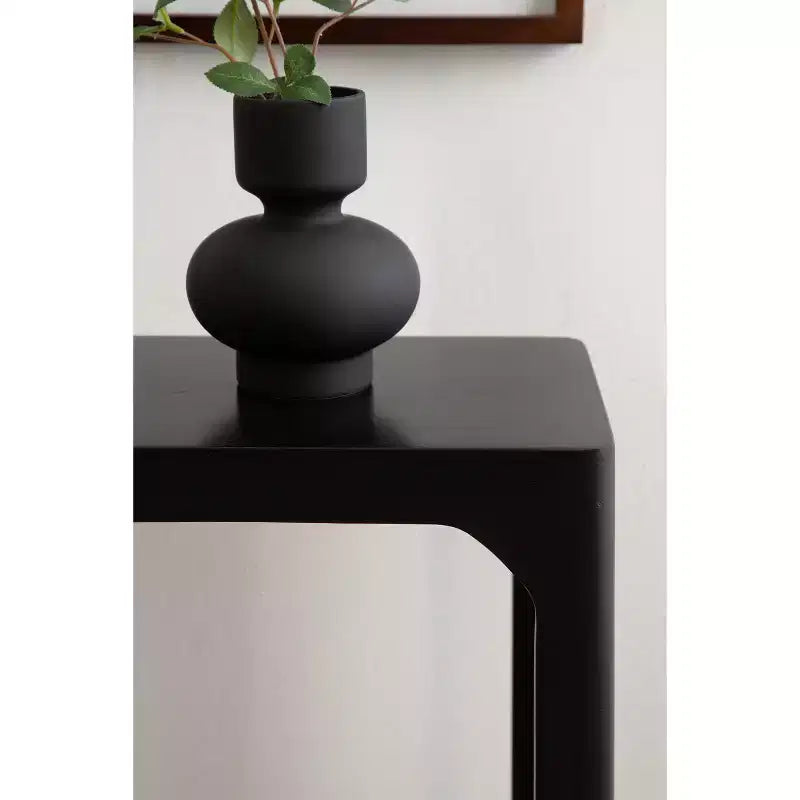 Table d'appoint en bois fin, design minimaliste, profil étroit, table d'appoint pour salon et chambre