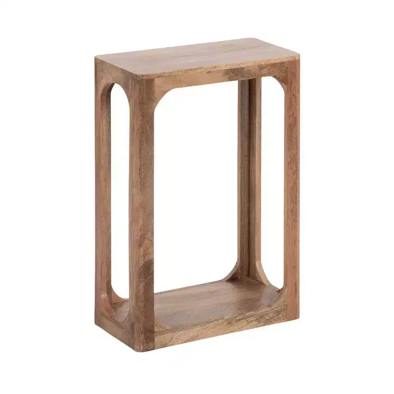 Table d'appoint en bois fin, design minimaliste, profil étroit, table d'appoint pour salon et chambre