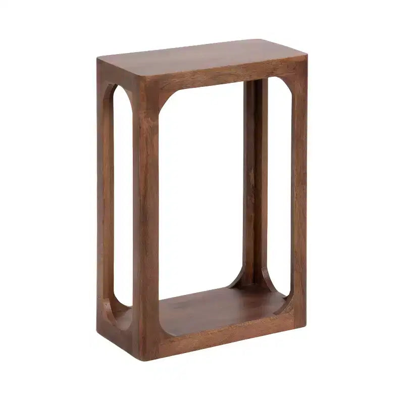 Table d'appoint en bois fin, design minimaliste, profil étroit, table d'appoint pour salon et chambre