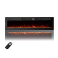 60 Ultra-Thin Electric Fireplace, Wall/Recessed Mount, 144 Flame & Bed Colors, Quiet Fan Heater, 750W/1500W, Safety Shut-Off for Living Room