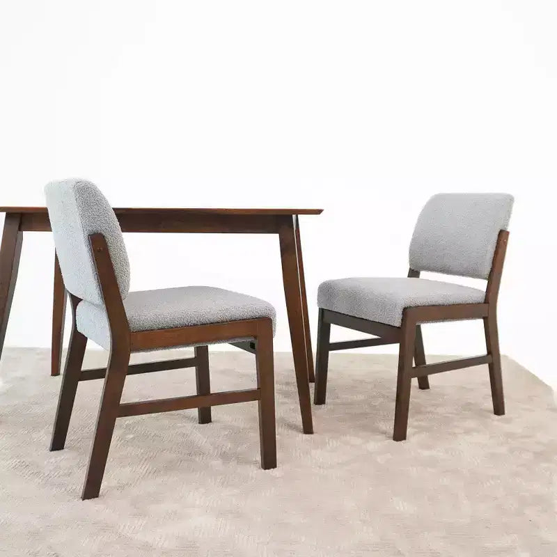Chaise de salle à manger (lot de 2) Gris clair, mousse haute densité, support lombaire incliné