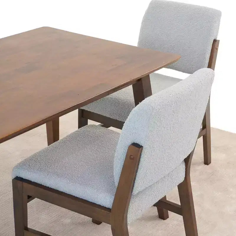 Chaise de salle à manger (lot de 2) Gris clair, mousse haute densité, support lombaire incliné