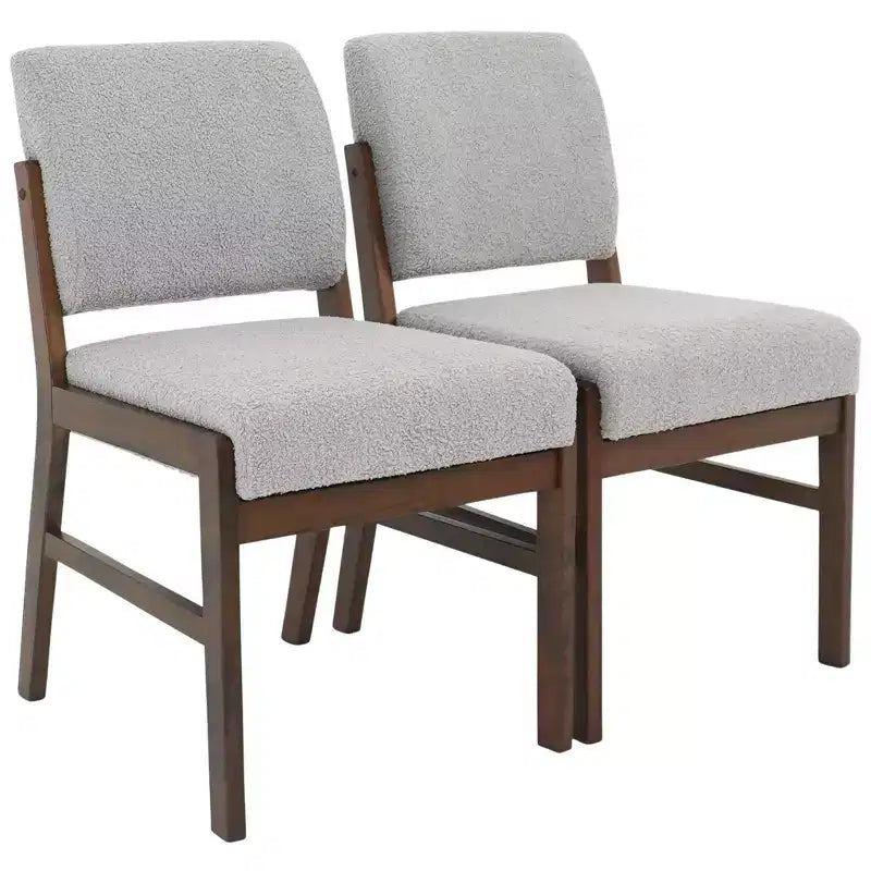 Chaise de salle à manger (lot de 2) Gris clair, mousse haute densité, support lombaire incliné