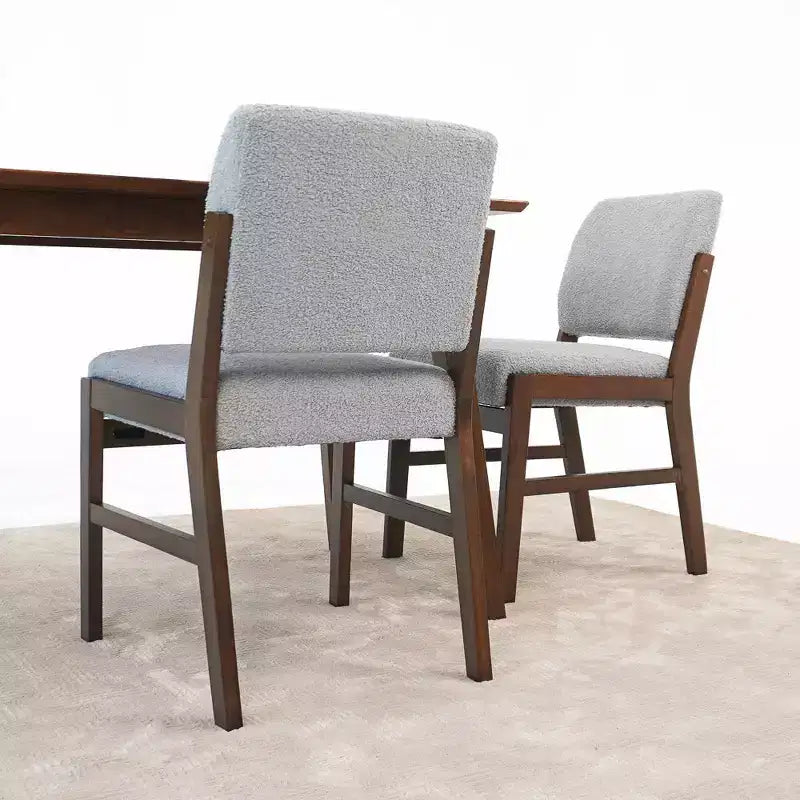 Chaise de salle à manger (lot de 2) Gris clair, mousse haute densité, support lombaire incliné