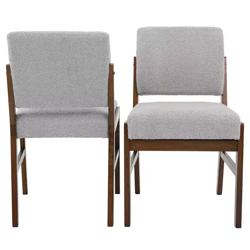 Chaise de salle à manger (lot de 2) Gris clair, mousse haute densité, support lombaire incliné