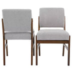 Chaise de salle à manger (lot de 2) Gris clair, mousse haute densité, support lombaire incliné