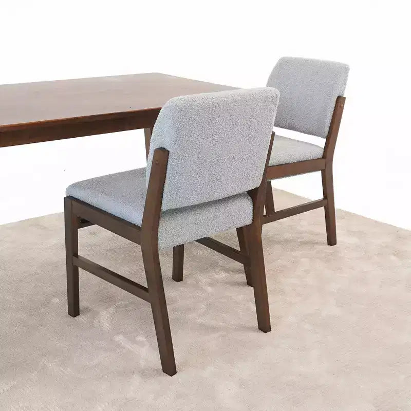Chaise de salle à manger (lot de 2) Gris clair, mousse haute densité, support lombaire incliné