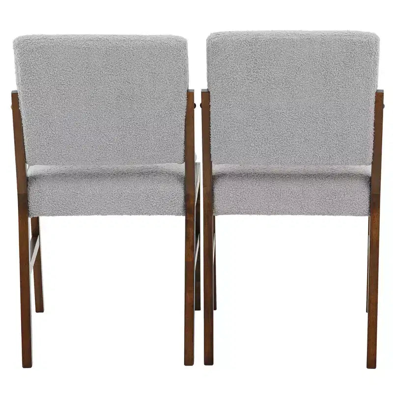 Chaise de salle à manger (lot de 2) Gris clair, mousse haute densité, support lombaire incliné