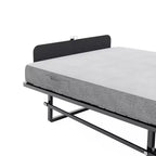 Cadre de lit pliant en métal avec matelas à ressorts ensachés en mousse, rangement facile, 4 roulettes
