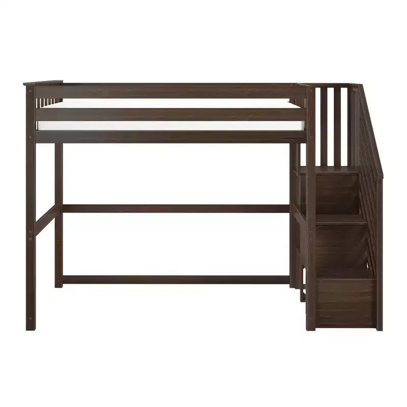Lit superposé mezzanine double classique avec escalier, Meubles de chambre d'enfant, Design compact