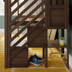 Lit superposé mezzanine double classique avec escalier, Meubles de chambre d'enfant, Design compact