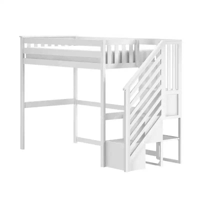 Lit superposé mezzanine double classique avec escalier, Meubles de chambre d'enfant, Design compact