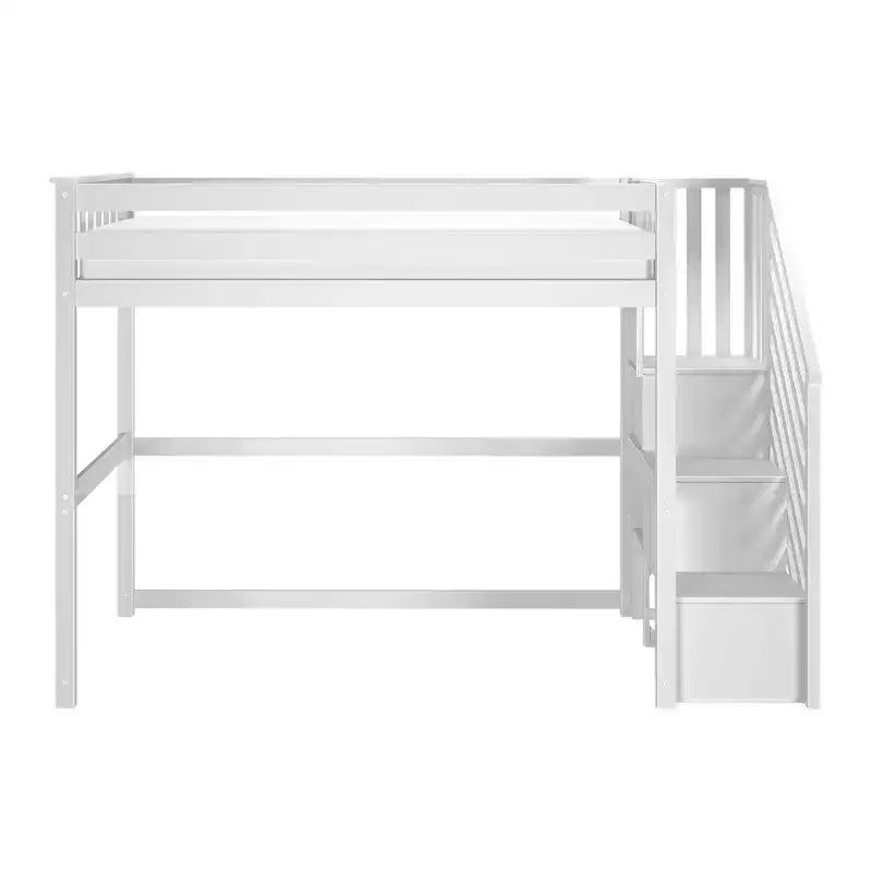 Lit superposé mezzanine double classique avec escalier, Meubles de chambre d'enfant, Design compact