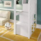 Lit superposé mezzanine double classique avec escalier, Meubles de chambre d'enfant, Design compact