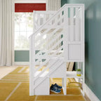 Lit superposé mezzanine double classique avec escalier, Meubles de chambre d'enfant, Design compact