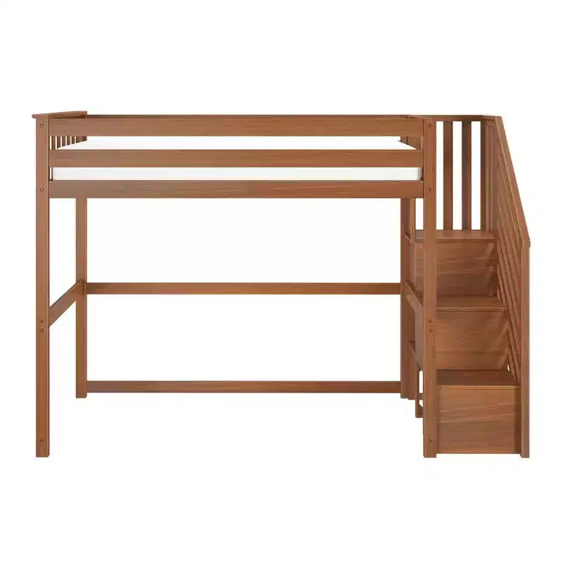 Lit superposé mezzanine double classique avec escalier, Meubles de chambre d'enfant, Design compact
