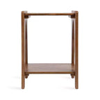 Table d'appoint en bois, 16x14x22, Noyer marron, Table d'appoint minimaliste pour salon et chambre