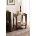 Table d'appoint en bois, 16x14x22, Noyer marron, Table d'appoint minimaliste pour salon et chambre