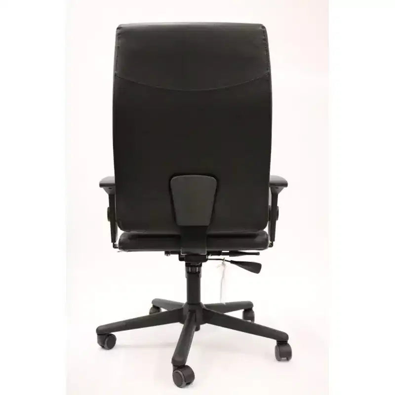 Chaise de bureau ergonomique à hauteur réglable, similicuir noir, pivotante, 118,4 cm H