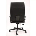 Chaise de bureau ergonomique à hauteur réglable, similicuir noir, pivotante, 118,4 cm H