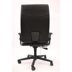 Chaise de bureau ergonomique à hauteur réglable, similicuir noir, pivotante, 118,4 cm H