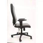 Chaise de bureau ergonomique à hauteur réglable, similicuir noir, pivotante, 118,4 cm H
