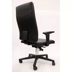 Chaise de bureau ergonomique à hauteur réglable, similicuir noir, pivotante, 118,4 cm H