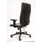 Chaise de bureau ergonomique à hauteur réglable, similicuir noir, pivotante, 118,4 cm H