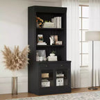 Vitrine moderne avec 2 portes vitrées, étagère réglable et tiroir de rangement