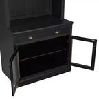 Vitrine moderne avec 2 portes vitrées, étagère réglable et tiroir de rangement