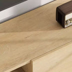 Meuble TV de style industriel avec deux tiroirs, adapté aux téléviseurs de 80 pouces, meuble multimédia en bois pour salons