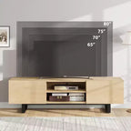 Meuble TV de style industriel avec deux tiroirs, adapté aux téléviseurs de 80 pouces, meuble multimédia en bois pour salons