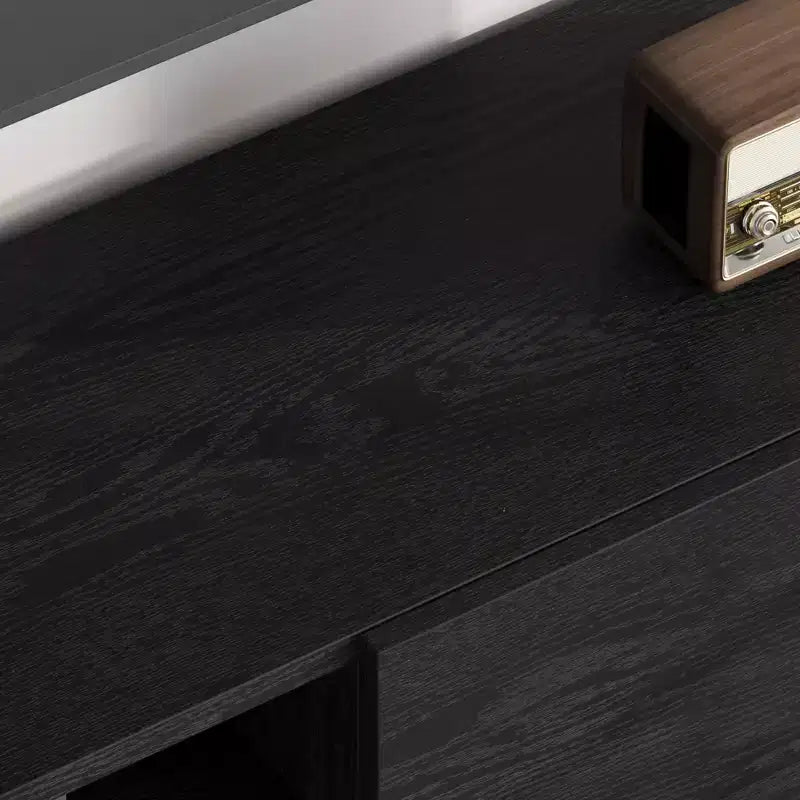Meuble TV de style industriel avec deux tiroirs, adapté aux téléviseurs de 80 pouces, meuble multimédia en bois pour salons