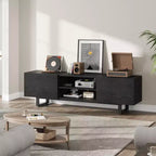 Meuble TV de style industriel avec deux tiroirs, adapté aux téléviseurs de 80 pouces, meuble multimédia en bois pour salons