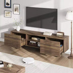 Meuble TV de style industriel avec deux tiroirs, adapté aux téléviseurs de 80 pouces, meuble multimédia en bois pour salons