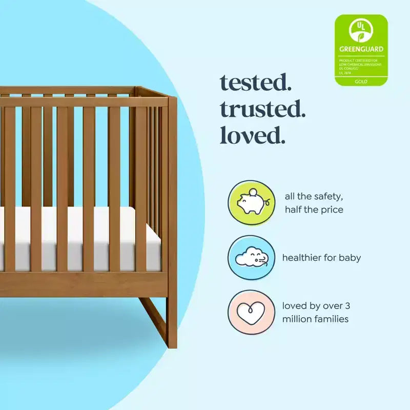 Lit de bébé convertible 3-en-1, se transforme en lit de tout-petit et en lit double, non toxique, certifié GREENGUARD Gold