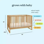 Lit de bébé convertible 3-en-1, se transforme en lit de tout-petit et en lit double, non toxique, certifié GREENGUARD Gold