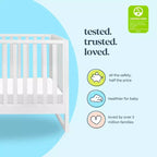 Lit de bébé convertible 3-en-1, se transforme en lit de tout-petit et en lit double, non toxique, certifié GREENGUARD Gold