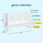Lit de bébé convertible 3-en-1, se transforme en lit de tout-petit et en lit double, non toxique, certifié GREENGUARD Gold